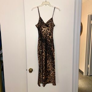 Leopard print slip dress